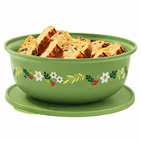 Tupperware Tigela Aloha Folhas de Ouro 2 litros Verde