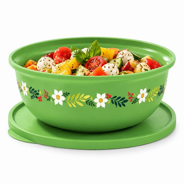 Tupperware Tigela Aloha Folhas de Ouro 1 litro Verde Claro