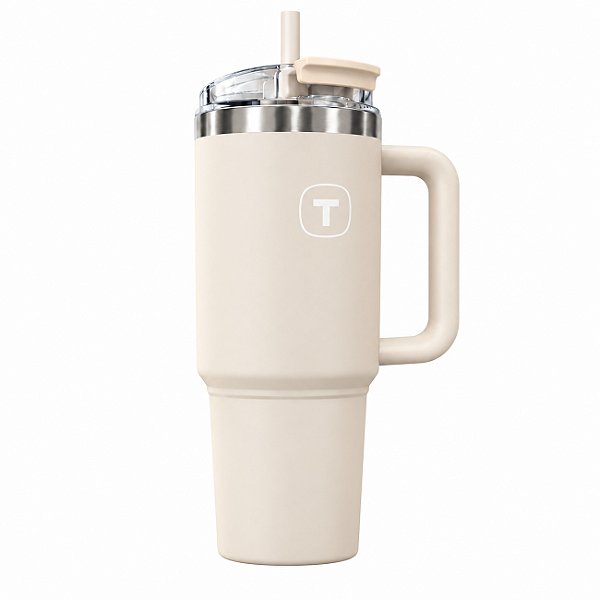 Tupperware Copo Térmico Big T Tumblers 1,1 litro Bege Suede