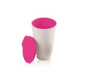 Tupperware Copo Allegra 450ml Rosa e Branco