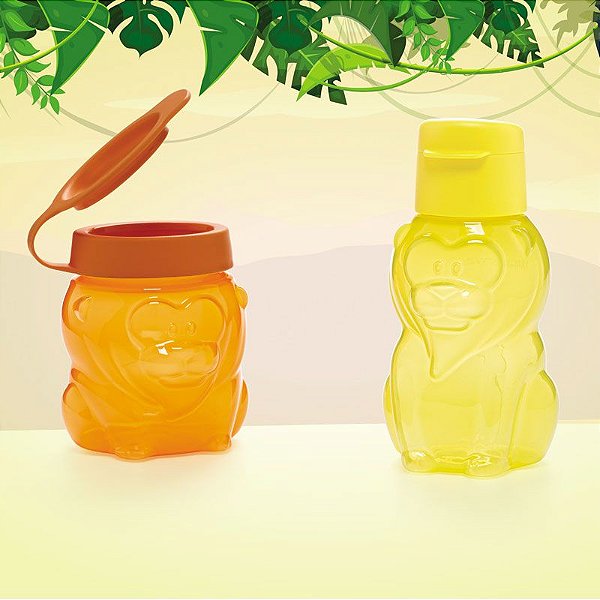 Tupperware Porta Snack Leãozinho 300ml + Eco Kids Leão 350ml kit 2 Peças