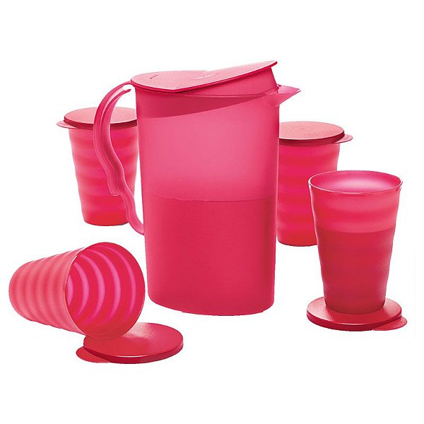 Tupperware Jarra Murano 2 Litros + Copo Murano 500ml kit 5 Peças