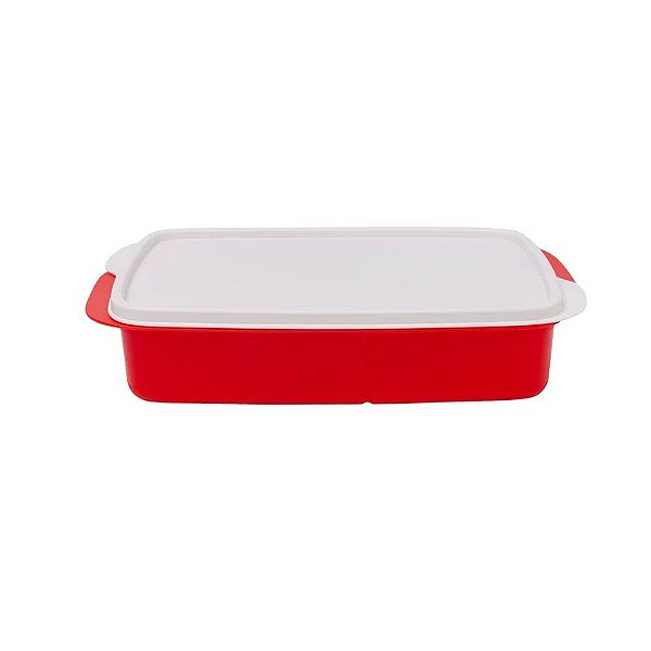 Tupperware Basic Line Com Divisórias 1 litro Vermelho