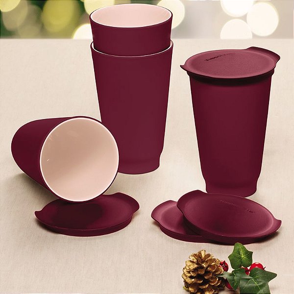 Tupperware Copo Allegra 450ml Vinho Kit 4 peças