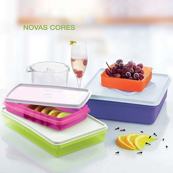 Tupperware Kit Refri box e Caixa Versátil Colorido 4 peças