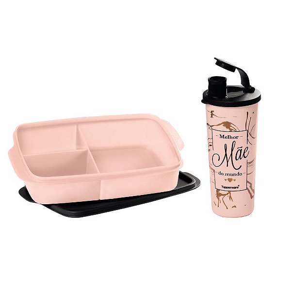 Tupperware Copo com Bico Mãe 470ml + Basic Line com Divisórias 1 Litro