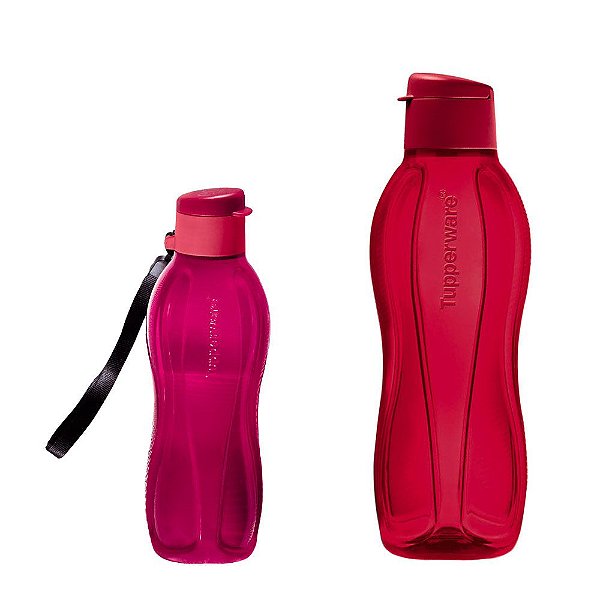 Garrafa Tupperware Eco Tupper Plus 1 Litro + Garrafa Eco Tupper Plus 500ml Kit 2 Peças