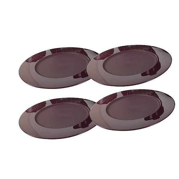 Tupperware Prato Ilúmina 24,7cm Bordo kit 4 Peças