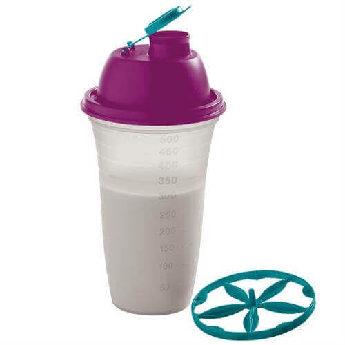 Tupperware Quick Shake II 500ml Rosa tampa Azul