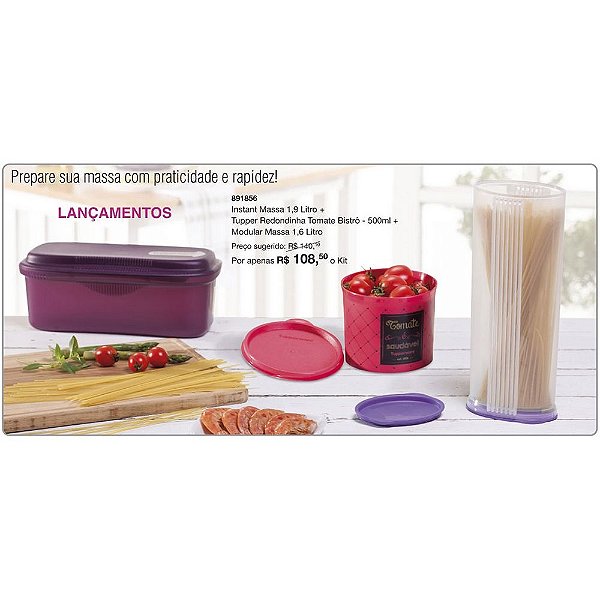 Tupperware Kit Macarronada 3 peças