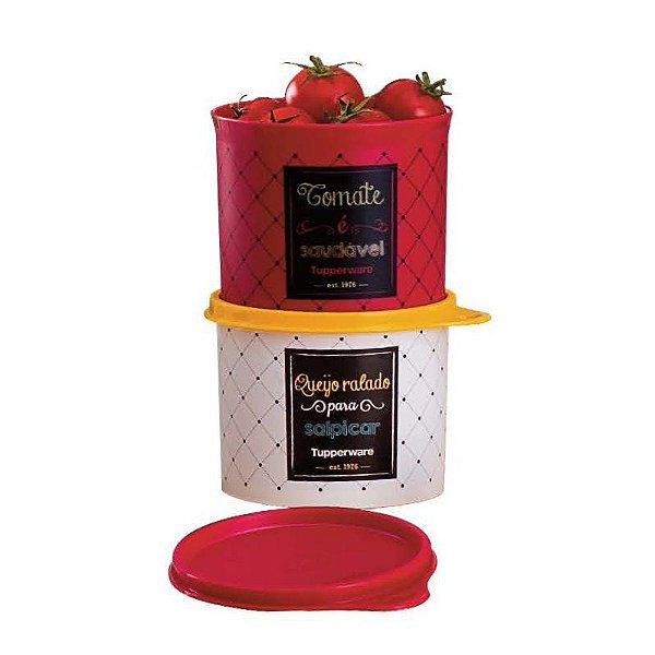 Tupperware Kit Par Perfeito Tupper Caixa Queijo Ralado e Tomate Bistrô