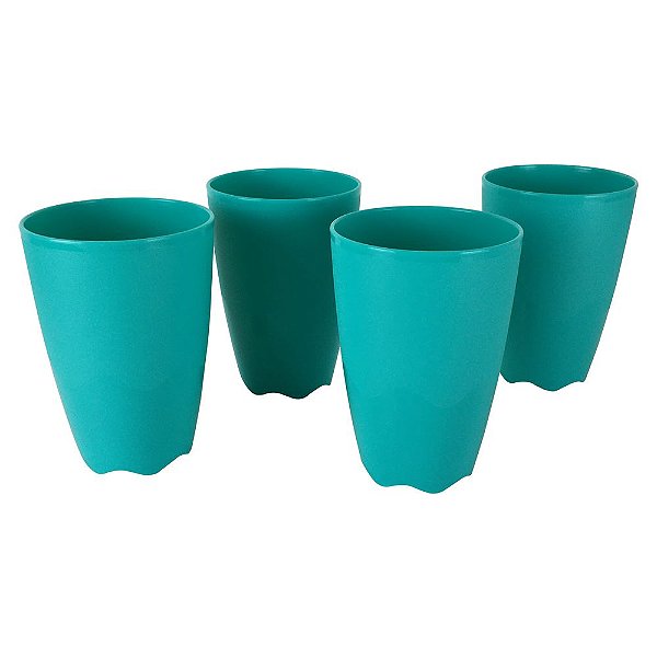 Kit Tupperware Copo Floresta 525ml Verde 4 Peças