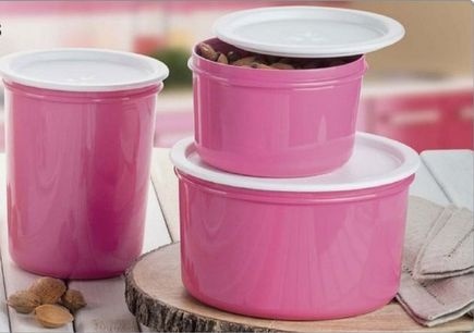 Tupperware Kit Super Instantanêa Rosa 3 peças