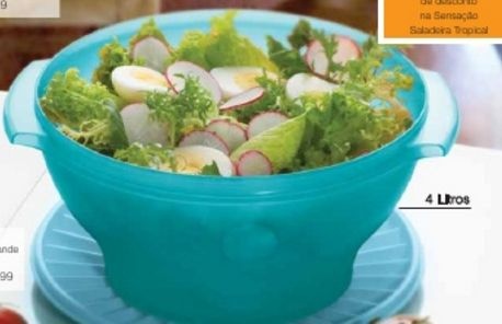 Tupperware Sensação Saladeira Verde Água