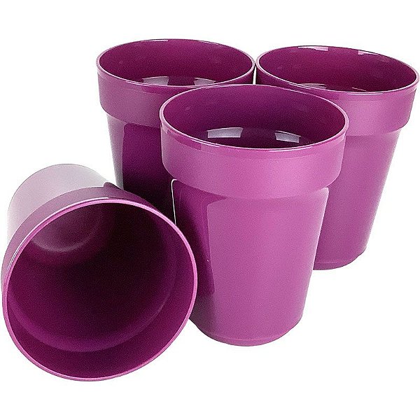 Tupperware Copo Aloha 470ml Roxo kit 4 Peças