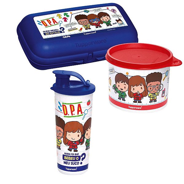 Tupperware Copo com Bico 470ml + Redondinha 500ml + Estojo D.P.A Kit 3 Peças