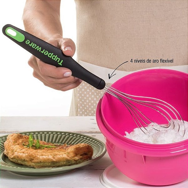 Tupperware Batedor Preto e Verde