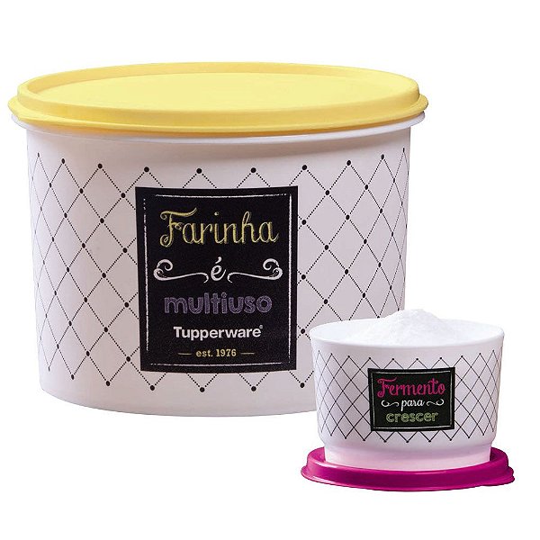 Tupperware Caixa Farinha 1,8 kg + Potinho Fermento 140ml Bistrô