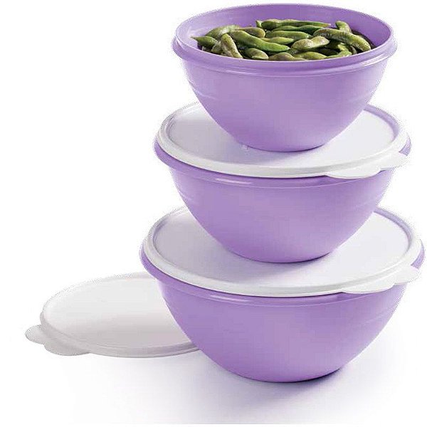 Tupperware Tigela Maravilhosa Lilás Kit 3 peças