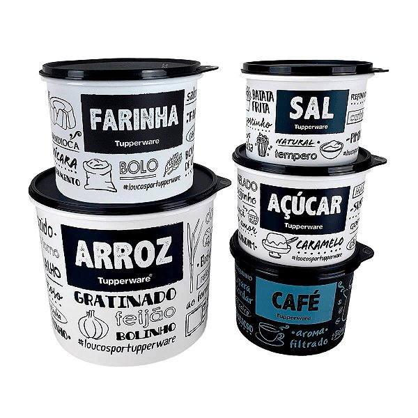 Kit Tupperware Caixa de Mantimentos PB 5 peças