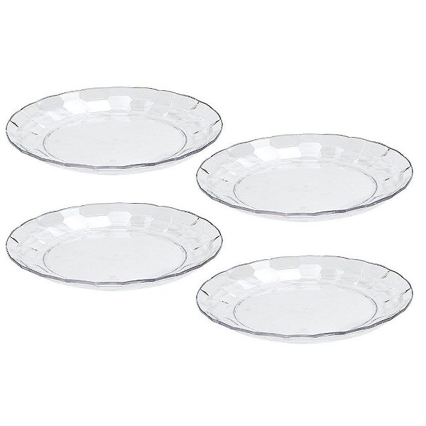 Tupperware Prato Prisma Transparente Kit 4 Peças