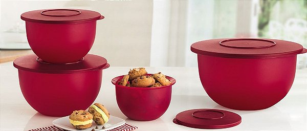 Tupperware Tigelas Murano Marsala kit 4 peças