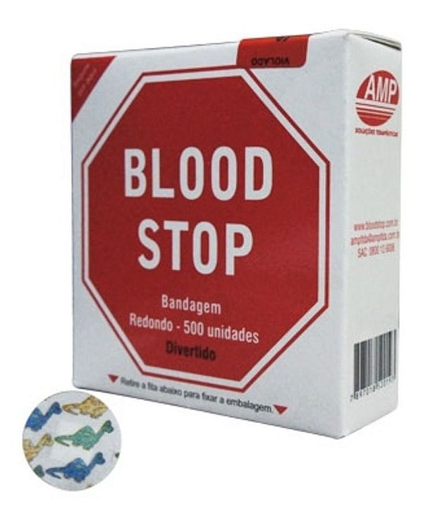 Curativo Infantil Bandagem Blood Stop Divertido Redondo Caixa 500 Unidades