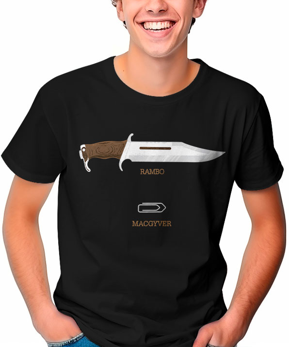 Camiseta Rambo x MacGyver