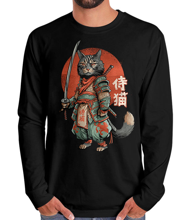 Manga Longa Samurai Cat