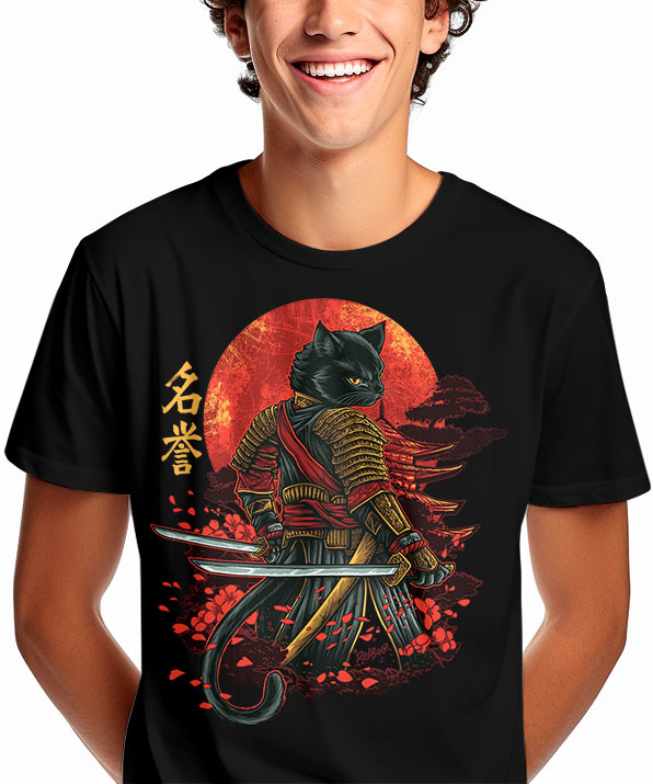 Camiseta Gato Samurai