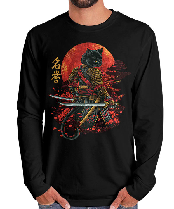 Manga Longa Gato Samurai