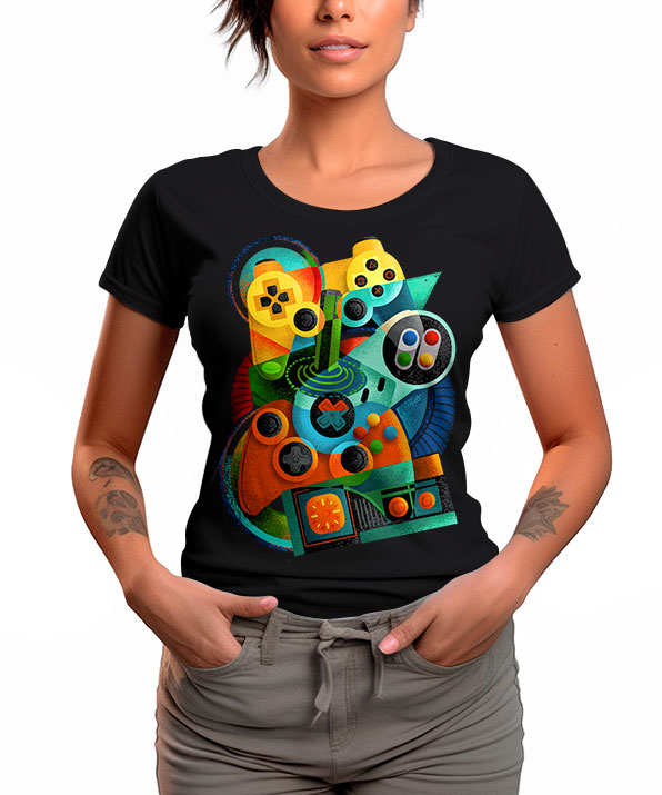 Camiseta Cubismo Gamer Retrô