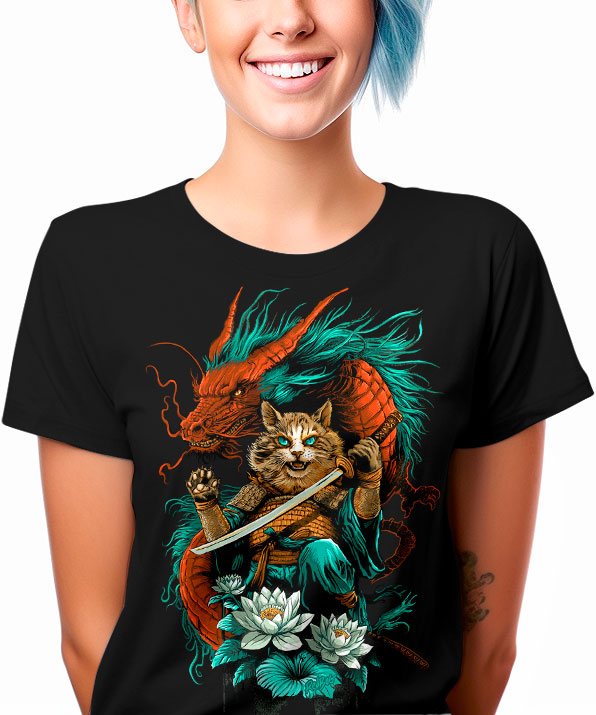 Camiseta O Gato e o Dragão
