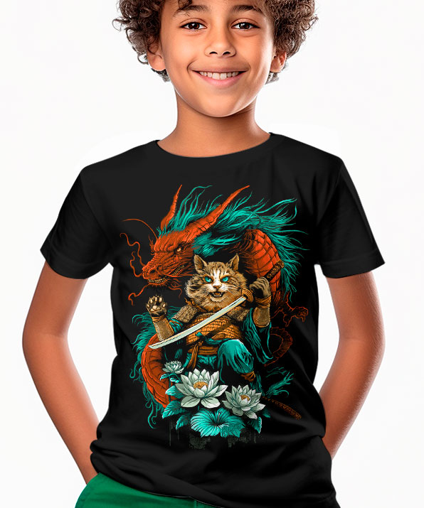 Camiseta O Gato e o Dragão