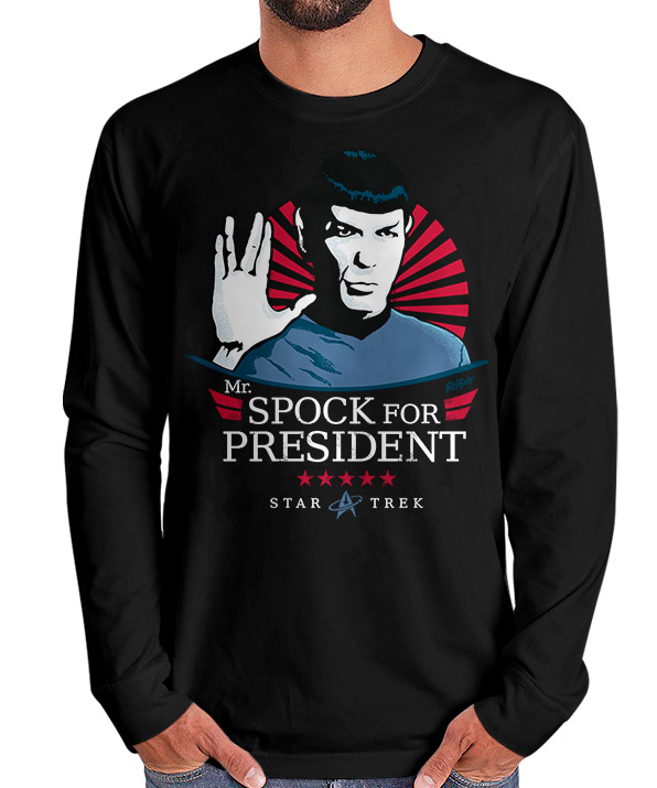 Manga Longa Spock para Presidente