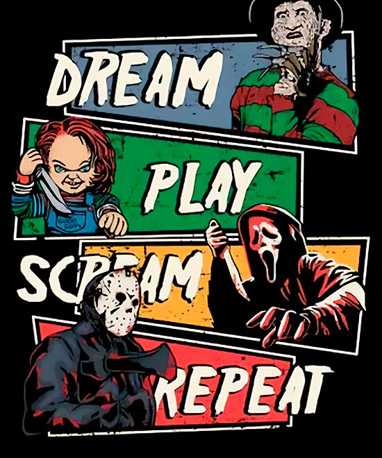 Camiseta Dream Play Scream Repeat