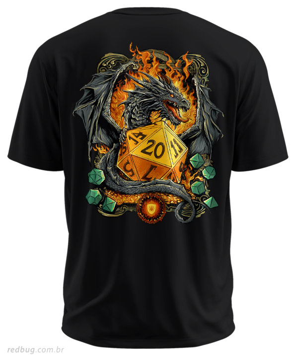 Estampa Costas D20 e Dragão