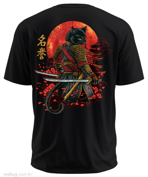 Estampa Costas Gato Samurai
