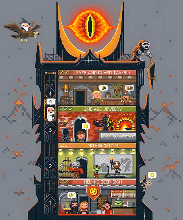 Camiseta Sauron 8-Bits
