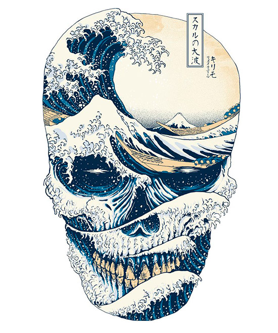 Camiseta Kanagawa Skull