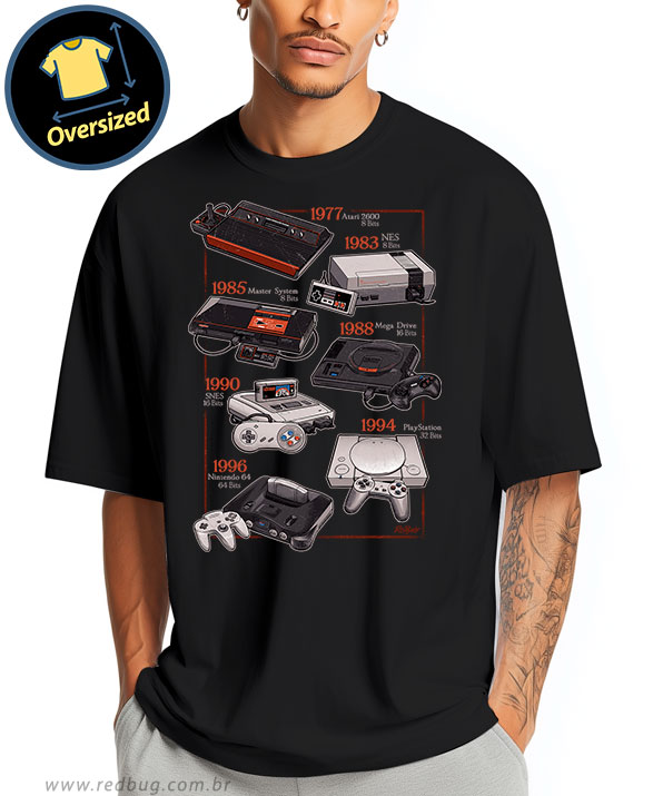 Camiseta Oversized Consoles Clássicos