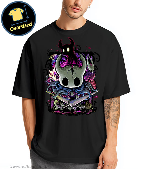 Camiseta Oversized Hollow Knight Skull
