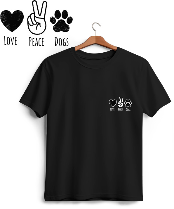 Camiseta Love Peace Dogs