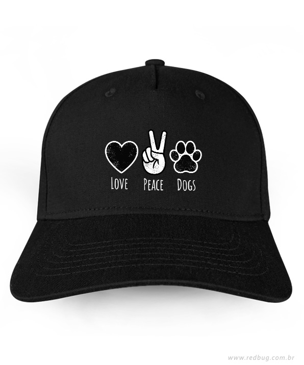 Boné Love Peace Dogs