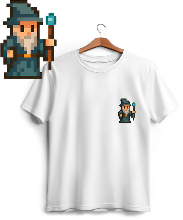 Camiseta RPG Pixel Mago