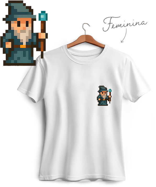 Camiseta RPG Pixel Mago