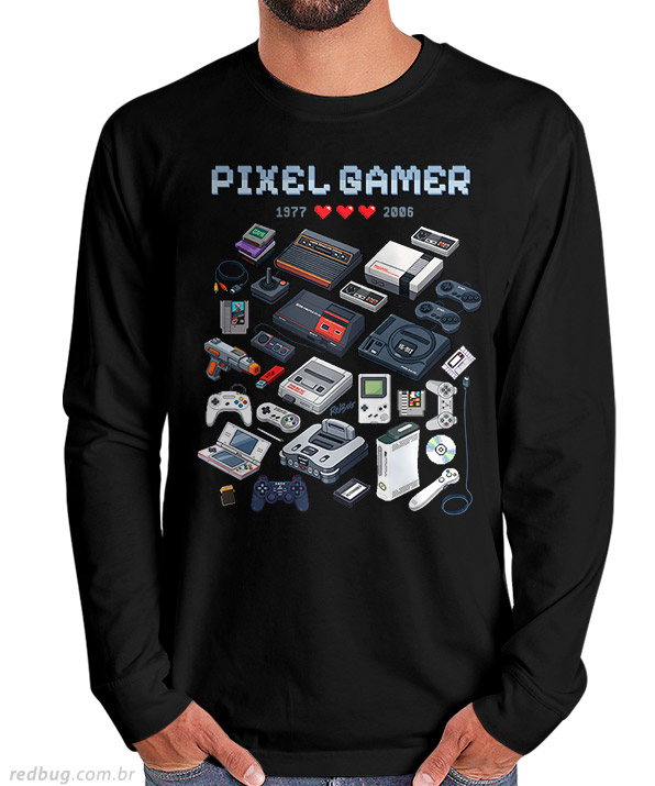 Manga Longa Pixel Gamer