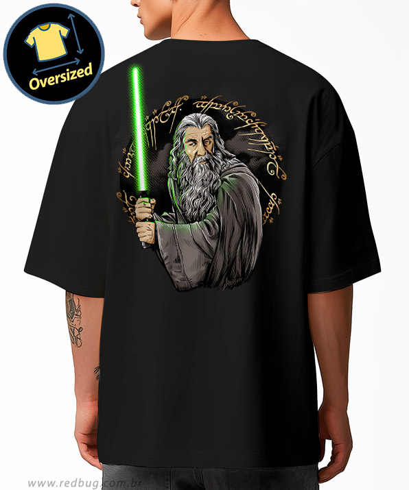 Camiseta Oversized Gandalf Mago Jedi