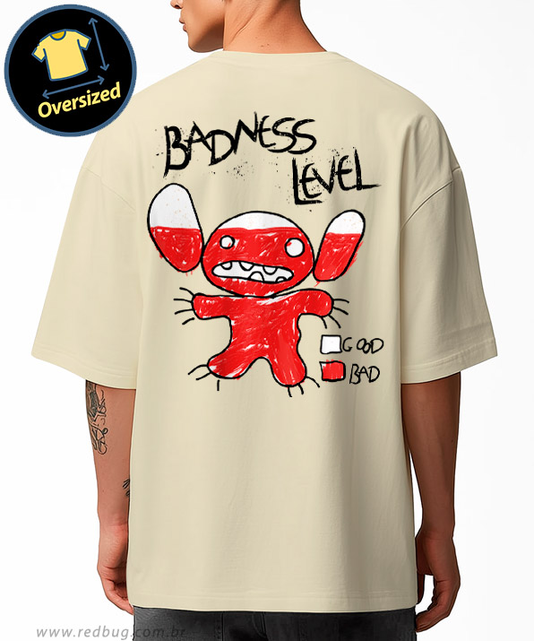 Camiseta Oversized Nível de Maldade