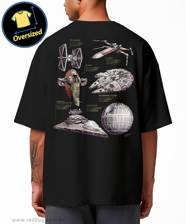 Camiseta Oversized Ícones Espaciais